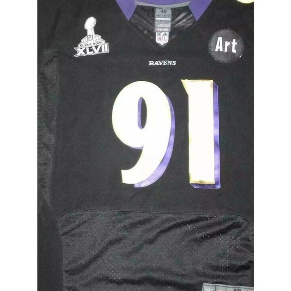 # 91 Upshaw jersey Baltimore Ravens Super Bowl XLVII (48) version Nike On Field - Picture 6 of 11